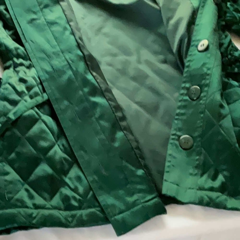 Silk Quilted Anorak Jacket Deep Forest Green NWOT - Picture 8 of 9